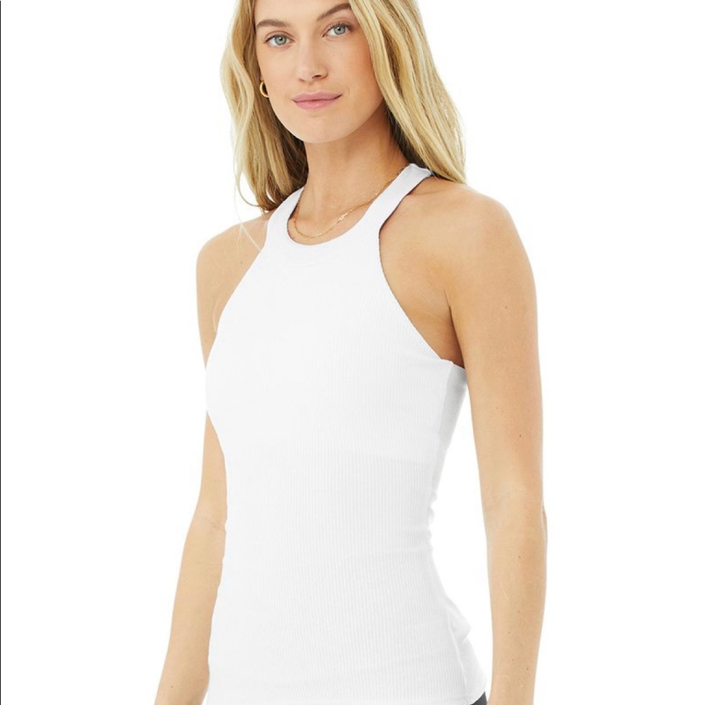 Alo white ribbed insight tank